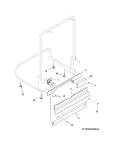 Frame Diagram and Parts List for LFBD2409LF3C  Frigidaire Dishwasher