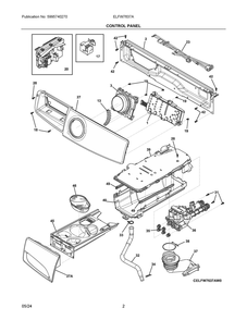 Control Panel Diagram and Parts List for ELFW7637AT1  Frigidaire Washer
