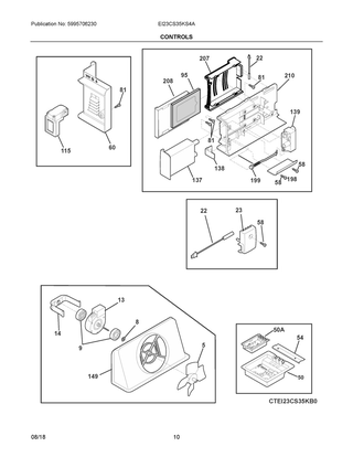 Controls Diagram and Parts List for EI23CS35KS4A  Frigidaire Refrigerator