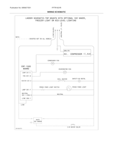 Wiring Schematic Diagram and Parts List for FFTR1621RS0  Frigidaire Refrigerator