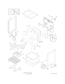 Body Diagram and Parts List for FFEF3011LWG  Frigidaire Range