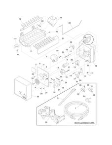 Ice Maker Diagram and Parts List for FFHS2311LB8  Frigidaire Refrigerator