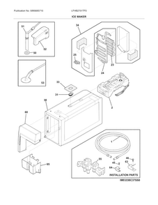 Ice Maker Diagram and Parts List for LFHB2751TF0  Frigidaire Refrigerator