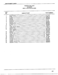 Body, Valve Mix And Hose Page 2 Diagram and Parts List for 6307B  Frigidaire Washer