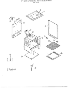 30" Floor/basic Body Diagram and Parts List for 2409A  Frigidaire Range