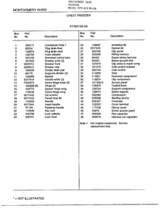 Chest Freezer Page 2 Diagram and Parts List for 85158-OB  Frigidaire Freezer