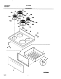 TOP / DRAWER Diagram and Parts List for FEF326ABE  Frigidaire Range
