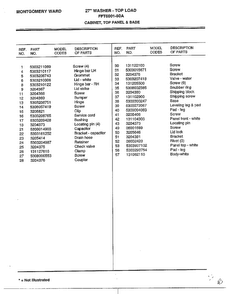 Cabinet/top Panel And Base Page 2 Diagram and Parts List for 6001-80A  Frigidaire Washer
