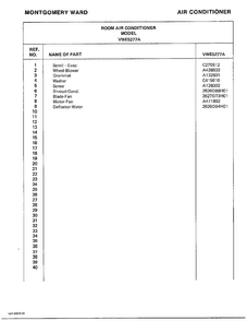Room Air Conditioner Page 6 Diagram and Parts List for 5277A  Frigidaire Air Conditioner
