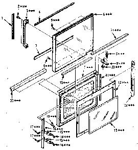 Door Parts Diagram and Parts List for 5648744780  Kenmore Microwave