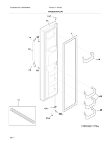 Part Location Diagram of 807460005 Frigidaire FREEZER DOOR