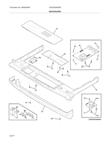 Backguard Diagram and Parts List for EW30DS80RSB  Electrolux Range