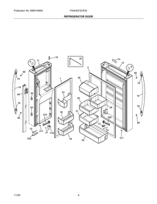 Refrigerator Door Diagram and Parts List for FG4H2272UF02  Frigidaire Freezer