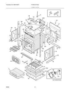 Lower Oven Diagram and Parts List for FCWD2727ASG  Frigidaire Wall Oven