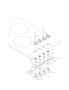 Control Panel Diagram and Parts List for 79045109410  Kenmore Cooktop