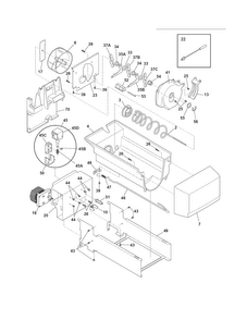 Ice Container Diagram and Parts List for EI23CS65KS1  Electrolux Refrigerator