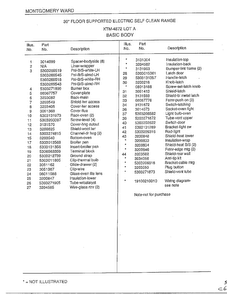 Basic Body Page 2 Diagram and Parts List for 4872A  Frigidaire Range