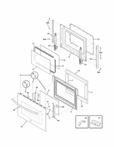 Doors Diagram and Parts List for 79048773901  Kenmore Wall Oven