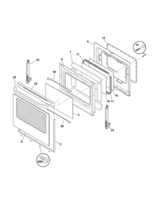 Door Diagram and Parts List for FFEF3018LSD  Frigidaire Range
