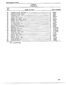 Freezer Page 6 Diagram and Parts List for 43157A-7  Frigidaire Freezer