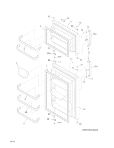 Doors Diagram and Parts List for FRT21G2NW9  Frigidaire Refrigerator
