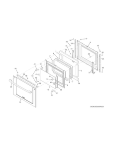 Door Diagram and Parts List for EW30GS80RSA  Electrolux Range