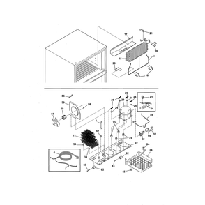 System Diagram and Parts List for FFHI1817LW7  Frigidaire Refrigerator