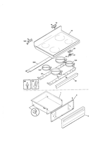 Top/drawer Diagram and Parts List for FEF365CGSD  Frigidaire Range
