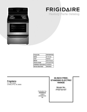 01 - COVER SHEET Diagram and Parts List for FFEF3016TSA  Frigidaire Range