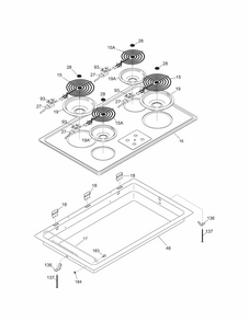 Maintop Diagram and Parts List for 79043499402  Kenmore Cooktop