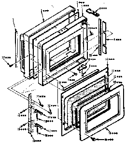 Door Parts Diagram and Parts List for 5648788611  Kenmore Microwave