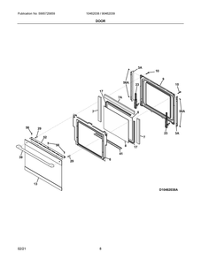 Door Diagram and Parts List for 90462039A  Frigidaire Range