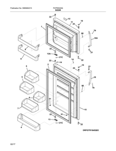 Door Diagram and Parts List for FGTR2045QP2  Frigidaire Refrigerator