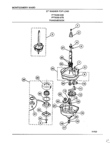 Transmission Diagram and Parts List for 6389-80B  Frigidaire Washer