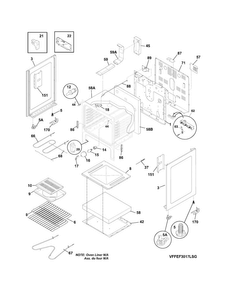 Body Diagram and Parts List for LFEF3048QFA  Frigidaire Range