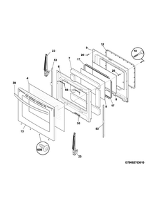 Door Diagram and Parts List for 79094193311  Kenmore Range