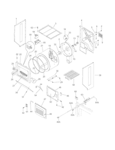 Upper Cabinet/drum Heater Diagram and Parts List for 41797962700  Kenmore Washer Dryer Combo