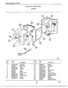 Room Air Conditioner Page 4 Diagram and Parts List for 5338009  Frigidaire Air Conditioner