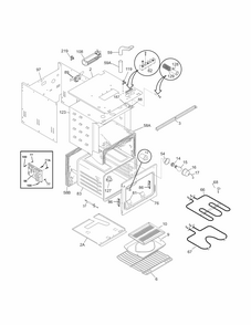 Upper Oven Diagram and Parts List for 79040619801  Kenmore Wall Oven