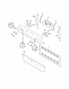 Backguard Diagram and Parts List for 79092204018  Kenmore Range