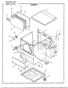 Electric Dryer Cabinet Diagram and Parts List for 7287A  Frigidaire Dryer