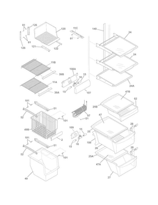 Shelves Diagram and Parts List for FGHS2631PE2  Frigidaire Refrigerator
