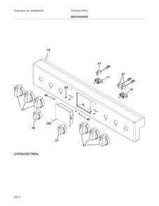 Backagurd Diagram and Parts List for FPGH3077RFD  Frigidaire Range