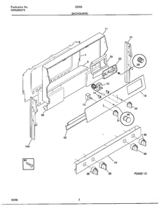 Backguard Diagram and Parts List for 285660A  Frigidaire Range