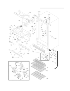 Cabinet Diagram and Parts List for KRS220RHY3  Kelvinator Refrigerator