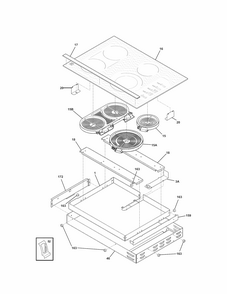 Maintop/surface Units Diagram and Parts List for 79044229100  Kenmore Cooktop
