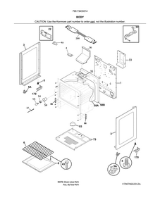 Body Diagram and Parts List for 79073433314  Kenmore Range