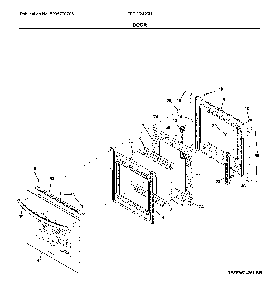 Door Diagram and Parts List for FFEW2426UWB  Frigidaire Wall Oven