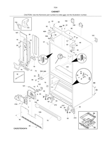 Cabinet Diagram and Parts List for 2537034241C  Kenmore Refrigerator