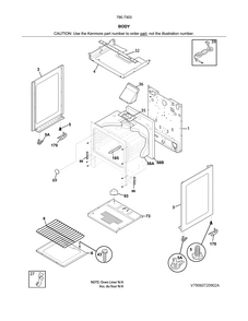 Body Diagram and Parts List for 79073032315  Kenmore Range
